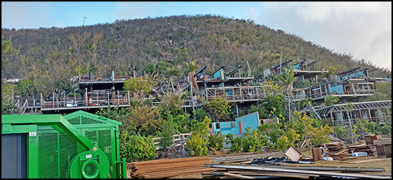 FireBox S-220 and building material arriving at same time for hurricane disaster relief. Well coordinated clean-up and reconstruction. (Caribbean Island)